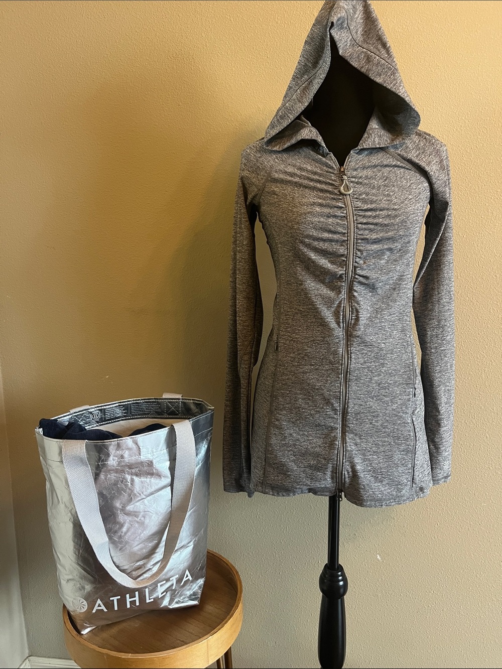 Athleta zip up jacket size XS and Athleta shopping bag